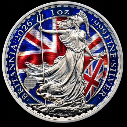 World Bullion Flags of Light: 2026 Great Britain Britannia 1 oz Silver Coin (2026 Mintage)