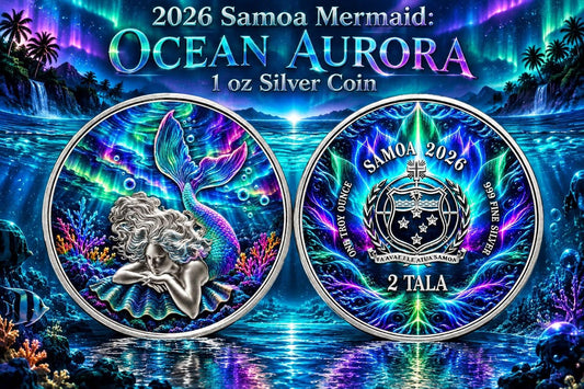 2026 Samoa Mermaid: Ocean Aurora 1 oz Silver Coin (199 Mintage)