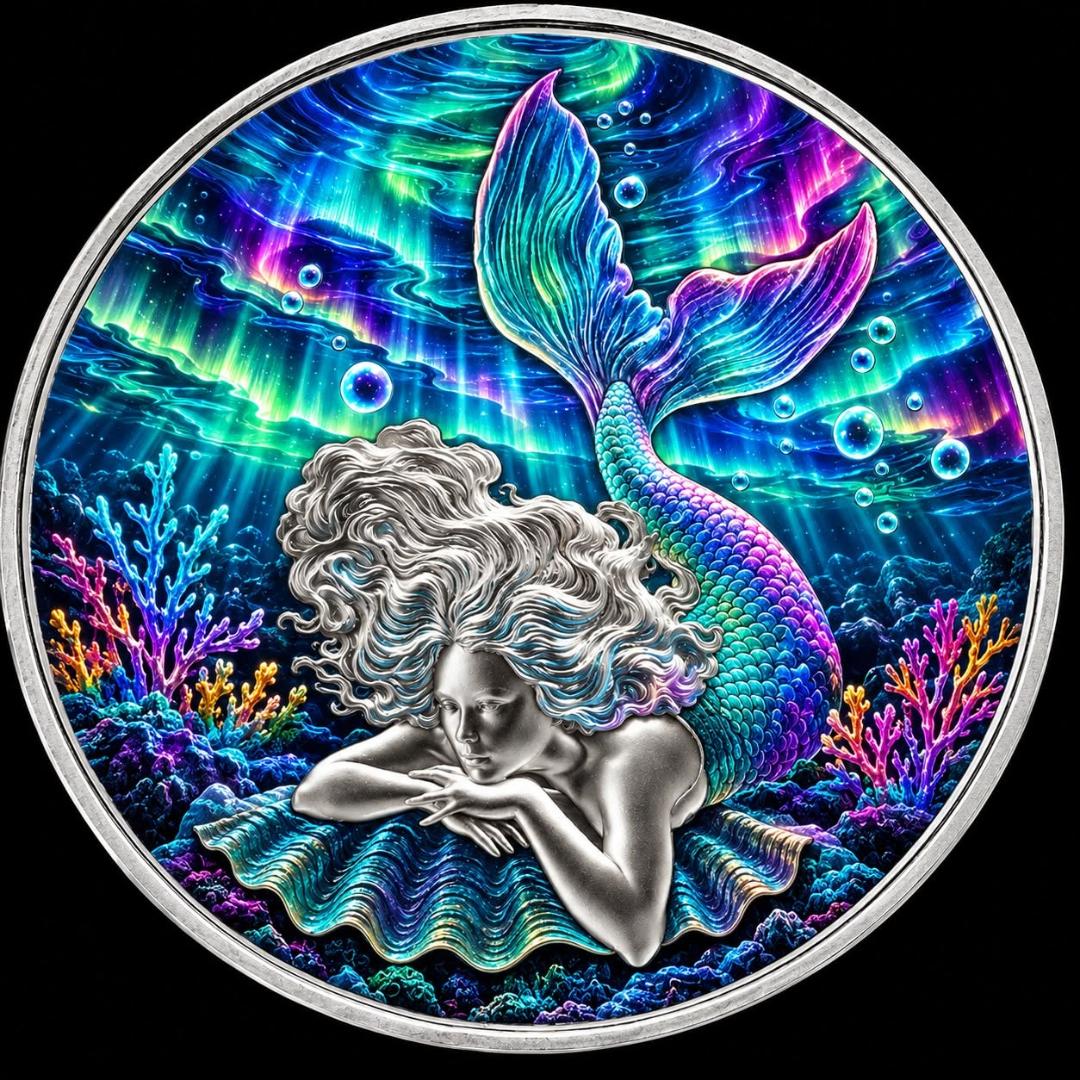 2026 Samoa Mermaid: Ocean Aurora 1 oz Silver Coin (199 Mintage)