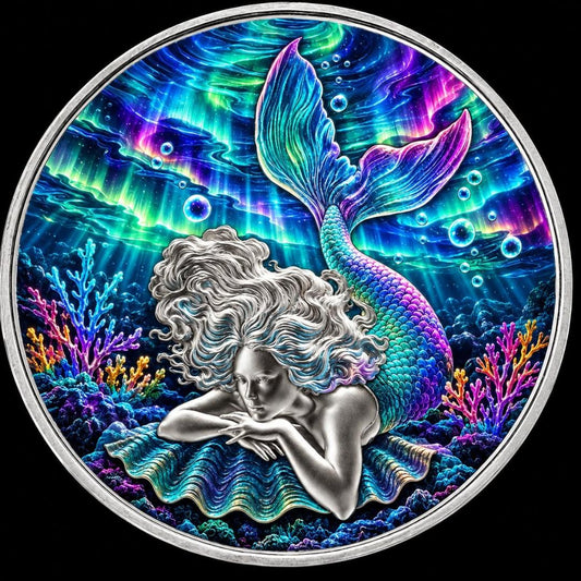 2026 Samoa Mermaid: Ocean Aurora 1 oz Silver Coin (199 Mintage)