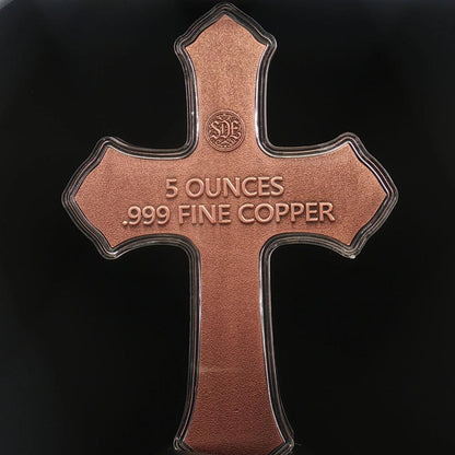 5 oz Copper High Relief Shaped Cross in Capsule (2500 Mintage)