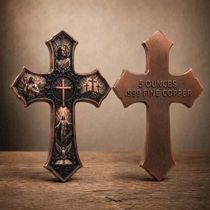 5 oz Copper High Relief Shaped Cross in Capsule (2500 Mintage)