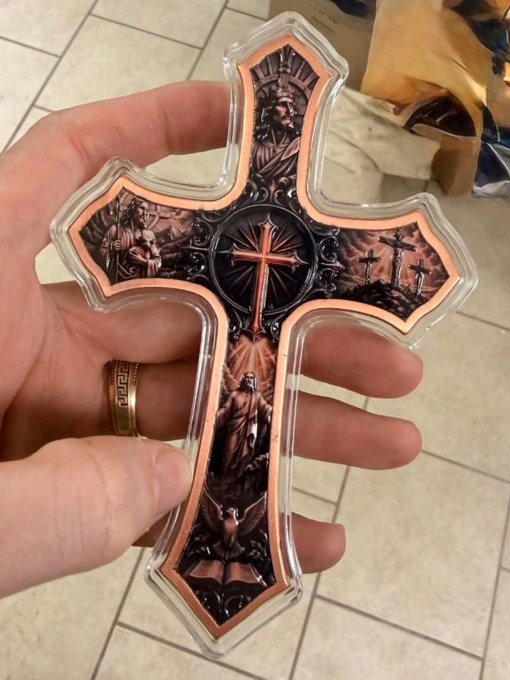 5 oz Copper High Relief Shaped Cross in Capsule (2500 Mintage)