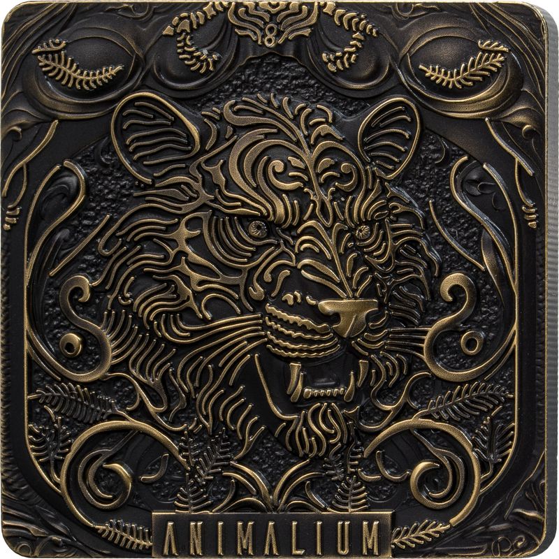 Factory Special! 2025 Benin Animalium Black Gold Tiger 1 oz Silver Coin
