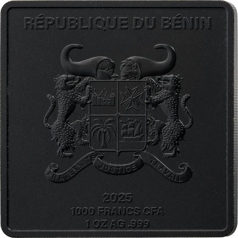 Factory Special! 2025 Benin Animalium Black Gold Tiger 1 oz Silver Coin
