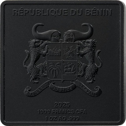 Factory Special! 2025 Benin Animalium Black Gold Tiger 1 oz Silver Coin
