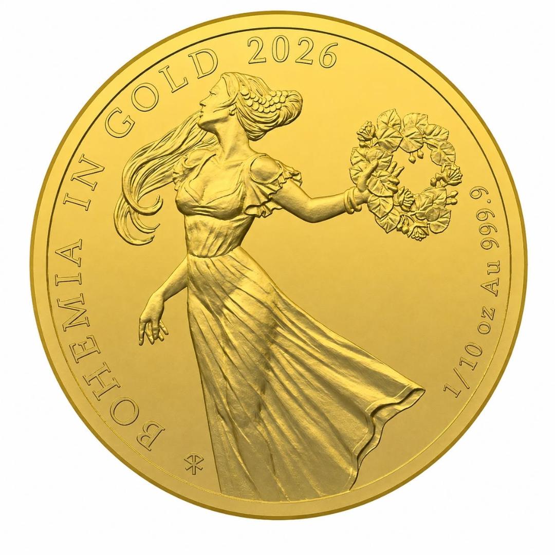 Estimate: 2026 Niue Bohemia 1/10 oz Gold BU Coin in Card