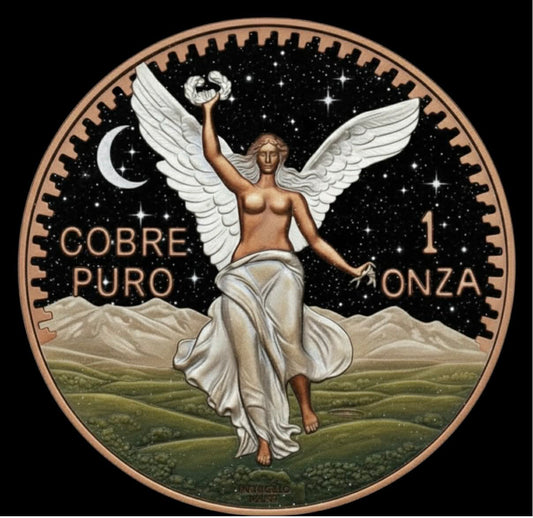 In Stock! Intaglio Mint Vintage Libertad Nighttime 1 oz Colorized Copper Medal (282 Mintage)