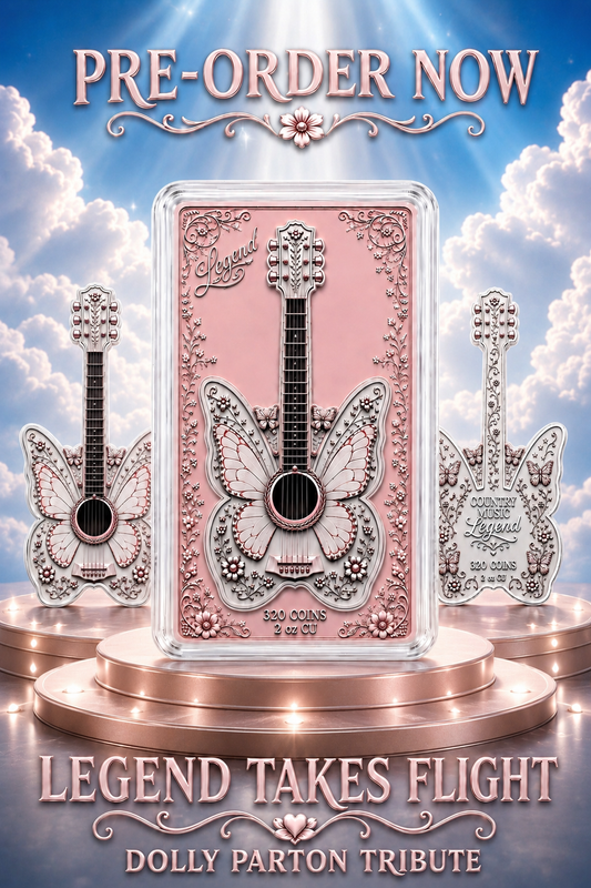 A LEGEND TAKES FLIGHT Dolly Parton Tribute 2 oz Copper Silver Plated