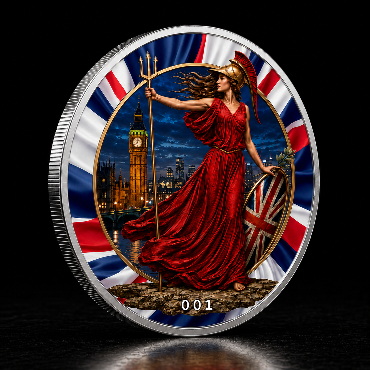In Stock! 2023 Britannia "A Night in Britannia" Colorized 1Oz .999 Fine Silver Coin