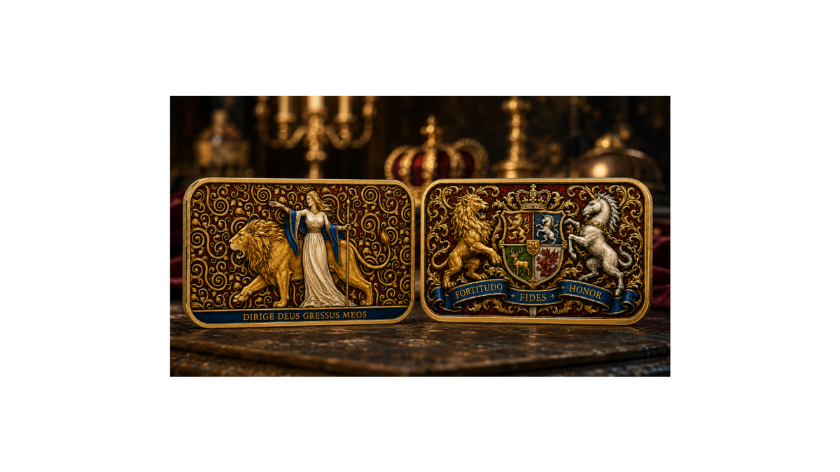 Una and the Lion Gold Gilded Colorized 1oz .999 Silver Bar