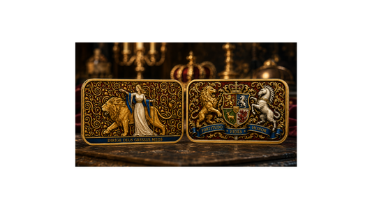 Una and the Lion Gold Gilded Colorized 1oz .999 Silver Bar