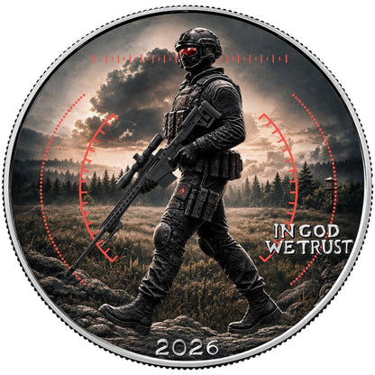2026 American Silver Eagle Tactical Edition 1 oz Silver Coin in Quadrum Capsule w/COA (499 mintage)