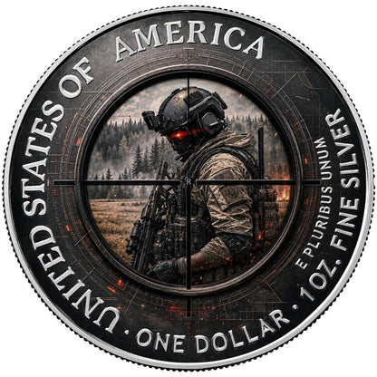 2026 American Silver Eagle Tactical Edition 1 oz Silver Coin in Quadrum Capsule w/COA (499 mintage)