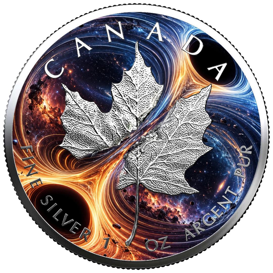 2026 Maple Leaf - Gravitational Waves Edition 1 oz Silver Coin in Quadrum Capsule w/COA (499 mintage)