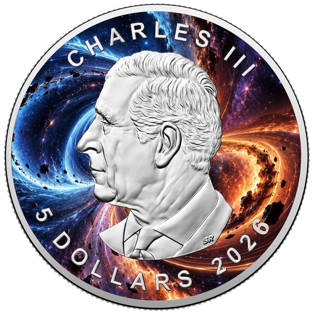 2026 Maple Leaf - Gravitational Waves Edition 1 oz Silver Coin in Quadrum Capsule w/COA (499 mintage)