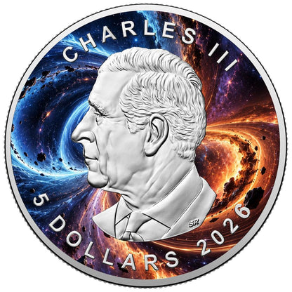 2026 Maple Leaf - Gravitational Waves Edition 1 oz Silver Coin in Quadrum Capsule w/COA (499 mintage)