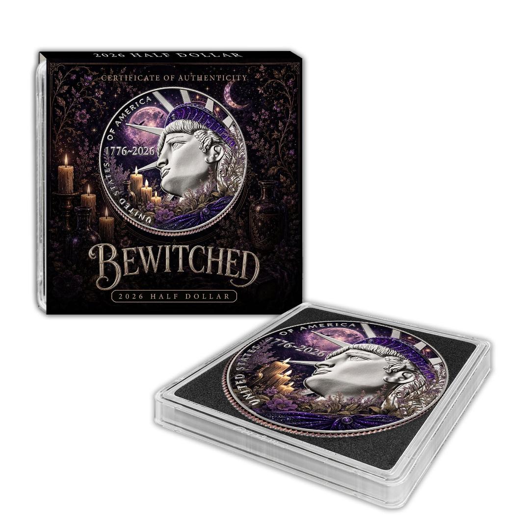 Enduring Liberty Half Dollar Bewitched Edition CN Coin in Quadrum Capsule w/COA