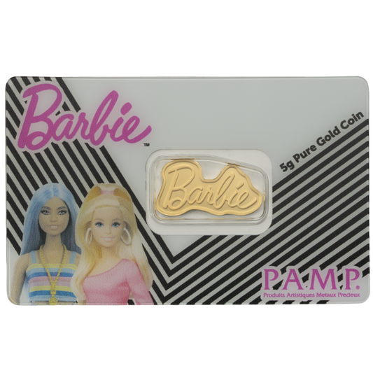 Estimate! 2026 Solomon Islands PAMP Barbie Logo 5 Gram Gold Proof-Like Coin in Assay Card