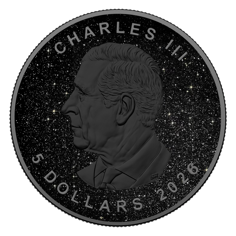 In Stock! 2026 Canada Maple Leaf Triple Black Diamond Edition 1 oz Silver Coin
