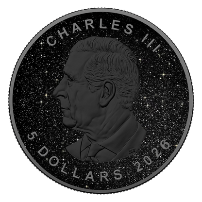 In Stock! 2026 Canada Maple Leaf Triple Black Diamond Edition 1 oz Silver Coin