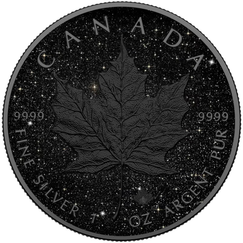 In Stock! 2026 Canada Maple Leaf Triple Black Diamond Edition 1 oz Silver Coin