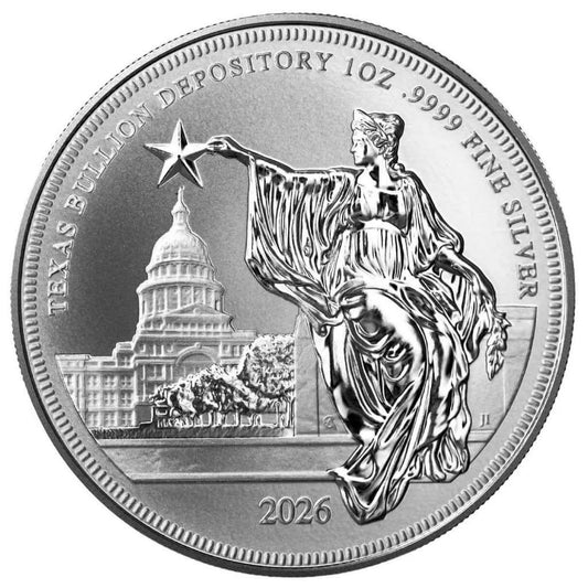 In Stock! 2026 State of Texas Lone Star 1 oz Silver Medal