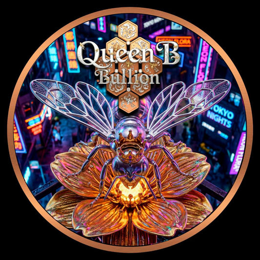 Queen B Bullion Branded 1 oz Copper Colorized Art Round (500 Mintage)