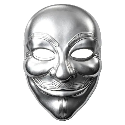 2027 Liberia Guy Fawkes Mask Antique 2 oz .999 Silver Coin
