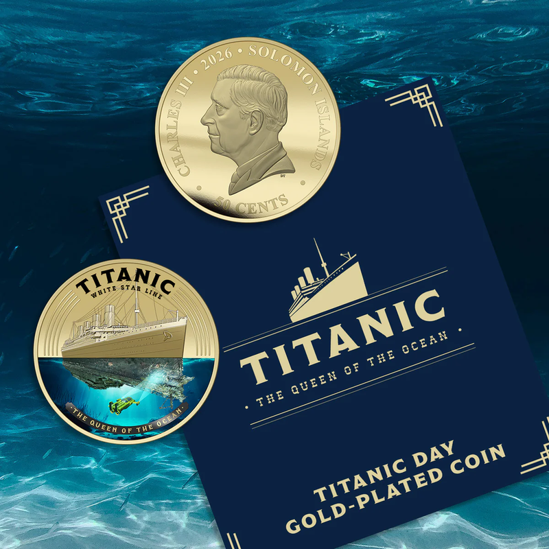 2026 Solomon Islands Titanic Day Super Size Gold Luxe Edition 45g CN Coin (03/18)