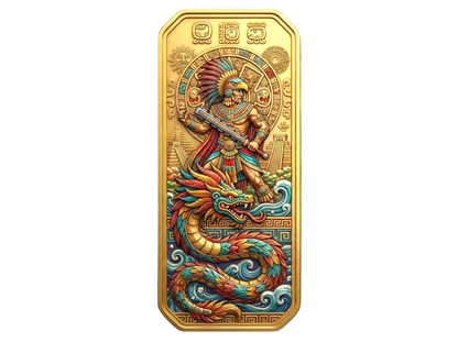 Ancient Legacies Aztec Empire 24k Gold Gilded 5 oz Copper Medal (03/18)