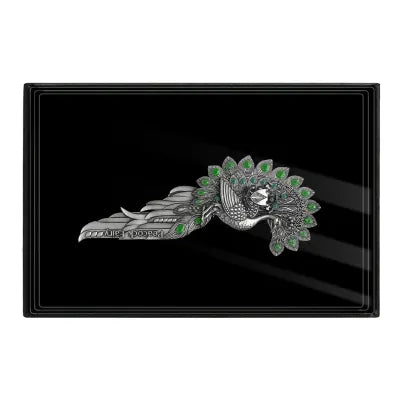 Must see the back! 2027 Cameroon Peacock Fairy Antique 2 Oz .999 Silver Coin