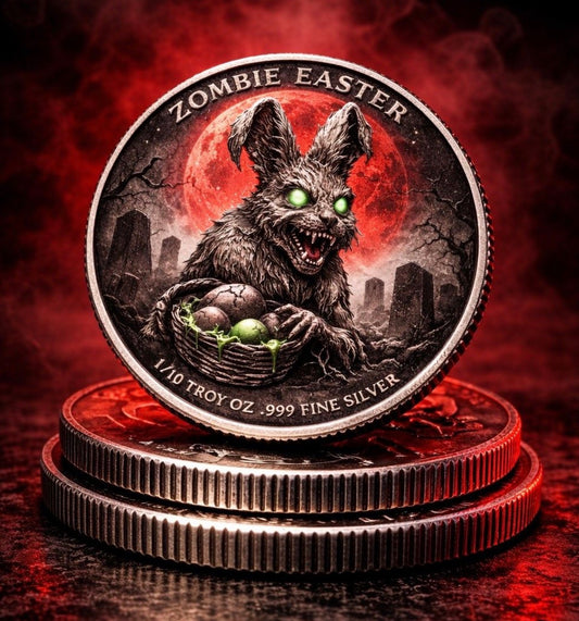 Zombie Easter Colorized 1/10 oz Silver Round (03/18)