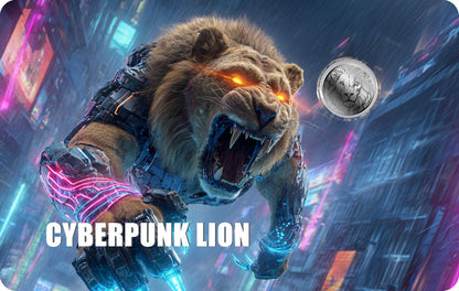 2026 Liberia Cyberpunk Lion 1/1000 oz .999 Palladium Coin in Card (9999 Mintage)