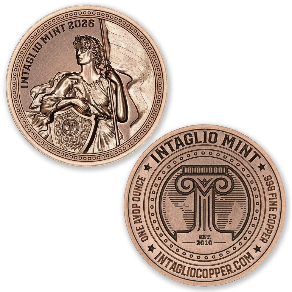 Intaglio's Liberty 1 oz Copper Round (03/18)