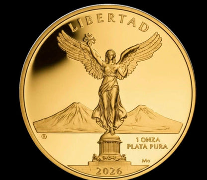 In Stock! 2026 Estados Unidos Mexicanos Libertad Gold Gilded 1 oz Silver