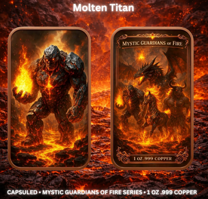 Mystic Guardians of Fire 4 x 1 oz Copper Bar Set (03/18)