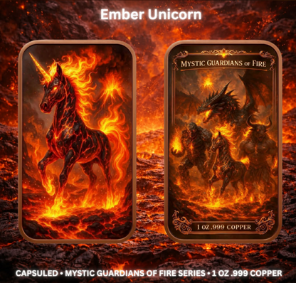 Mystic Guardians of Fire 4 x 1 oz Copper Bar Set (03/18)