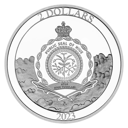 In Stock! 2023 Niue Above the Clouds 1 oz Silver Coin in Card