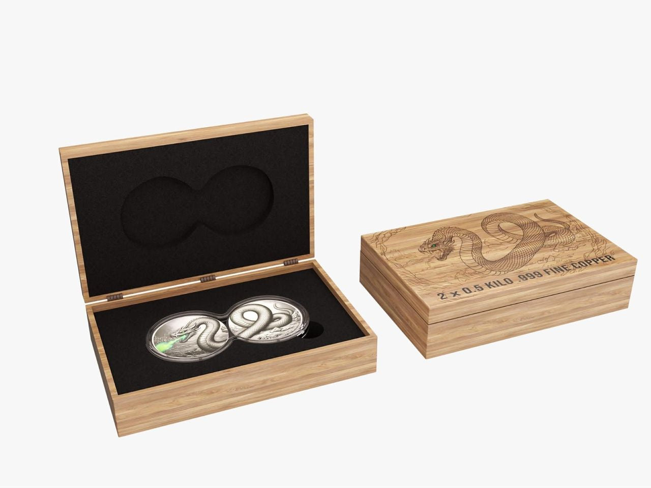 Viper's Venom Glow-in-the-Dark 2 x 1/2 Kilo Copper Medal Set in DuoStack Capsule (03/19)