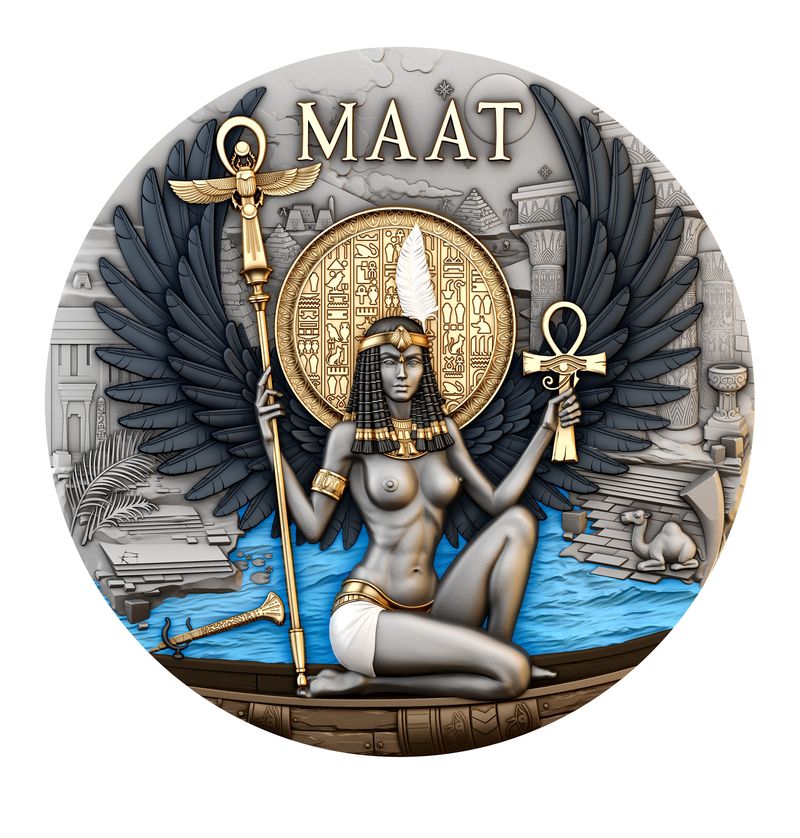 2026 Cameroon Echoes of Egypt Maat 2 oz Silver Coin (03/27)