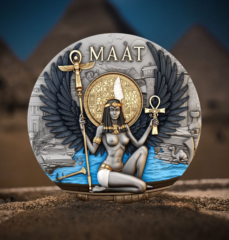 2026 Cameroon Echoes of Egypt Maat 2 oz Silver Coin (03/27)