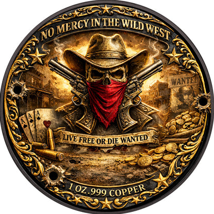In Stock! Wild West Outlaw 1 oz Copper Round