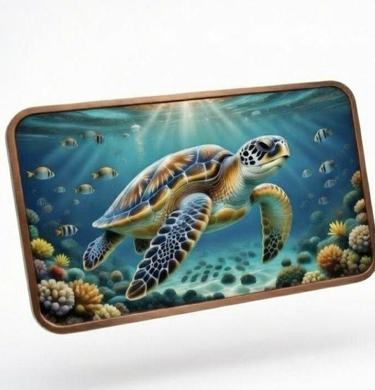 Giant Sea Turtle 5 oz Copper Colorized Art Bar (Mintage TBD At End of Presale)