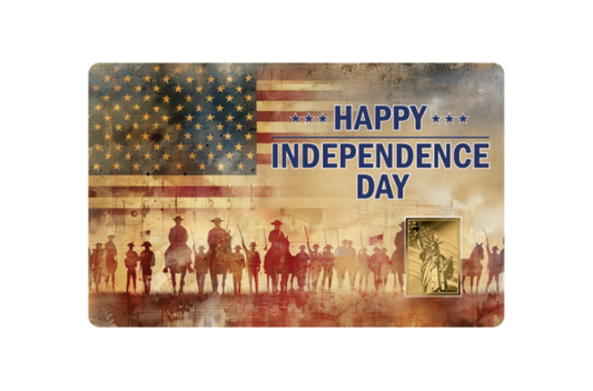 Happy Independence Day 1/1000 oz Gold Medal in Card (03/20)