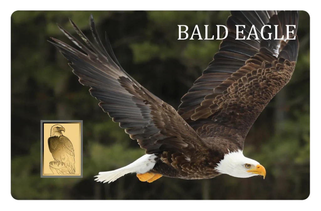 In Stock! Bald Eagle 1/1000 oz Gold Medal in Card
