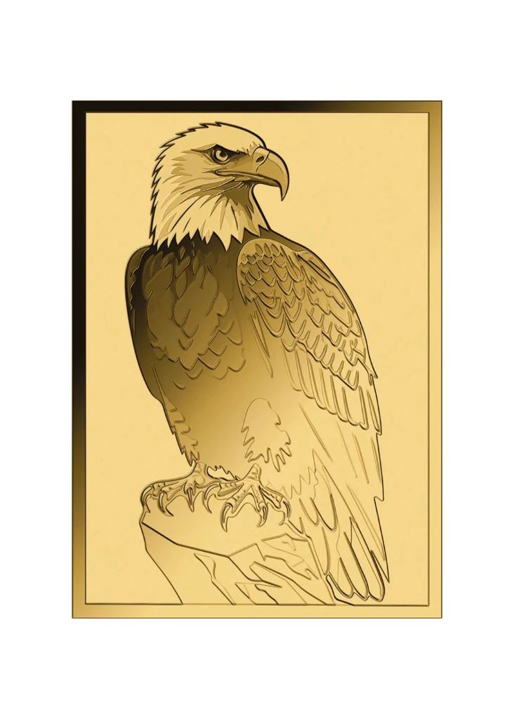 In Stock! Bald Eagle 1/1000 oz Gold Medal in Card