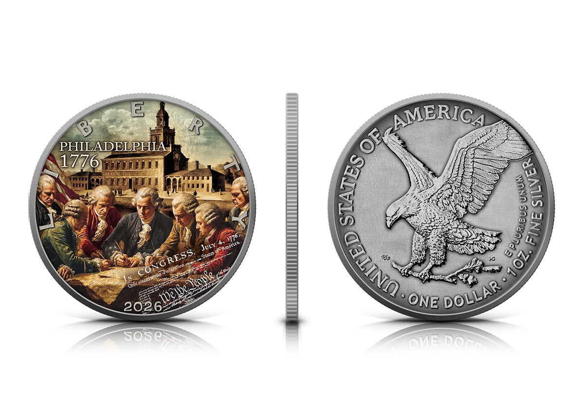 In Stock! 2026 U.S. Silver Eagle American Independence Past Edition 1 oz SIlver Coin