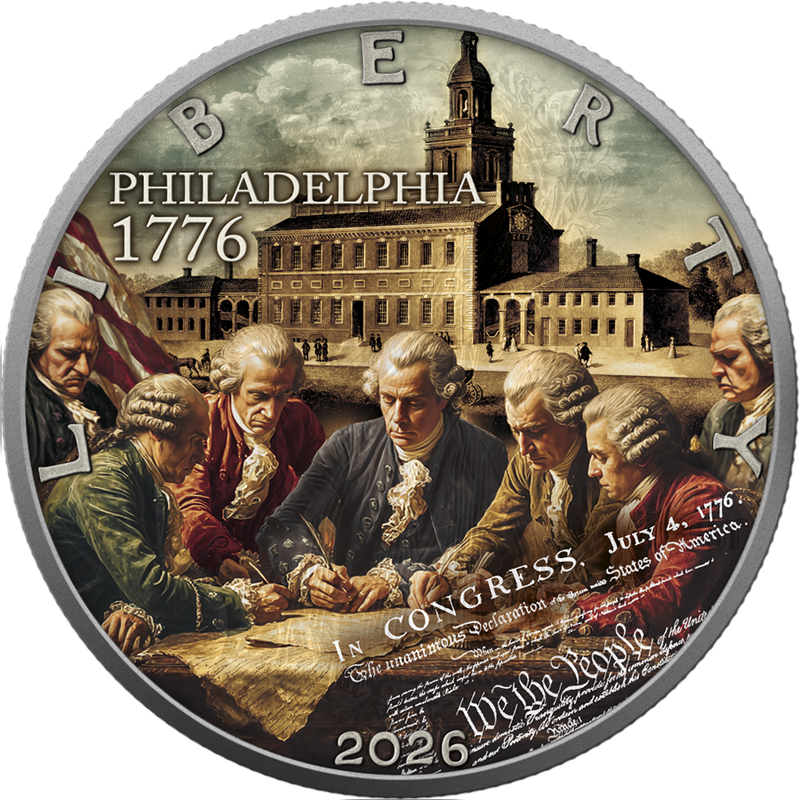 In Stock! 2026 U.S. Silver Eagle American Independence Past Edition 1 oz SIlver Coin