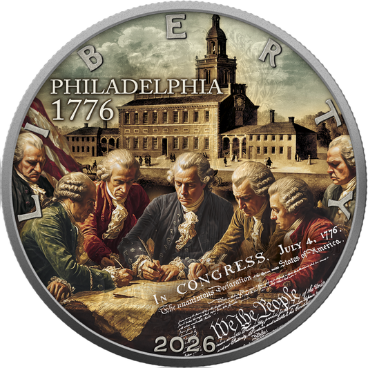 In Stock! 2026 U.S. Silver Eagle American Independence Past Edition 1 oz SIlver Coin